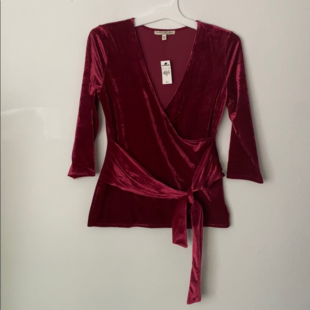 Express Burgundy Velvet Top